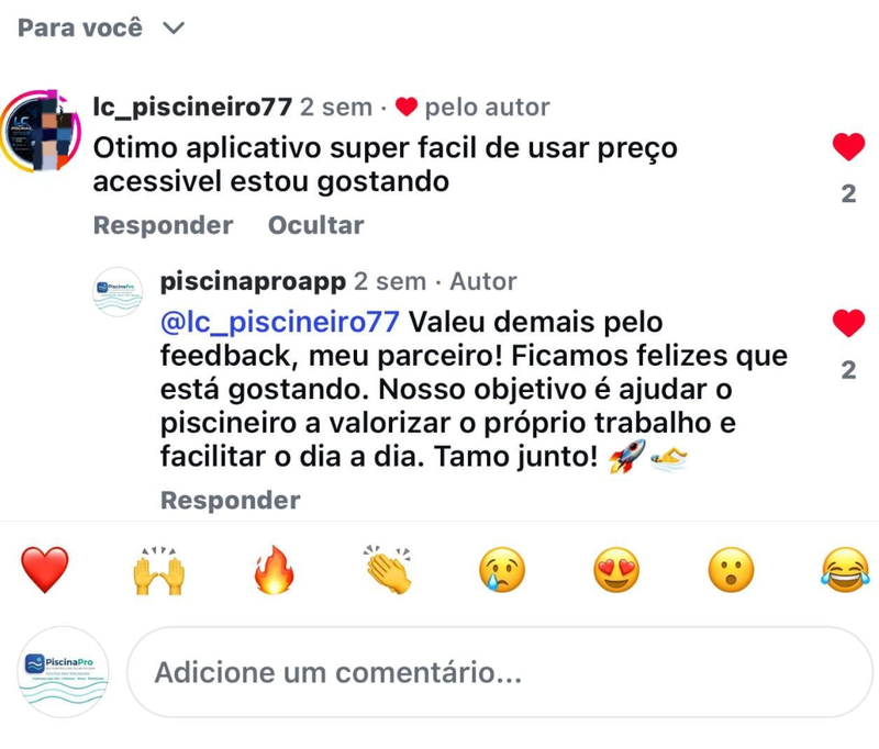 Depoimento Instagram LC Piscineiro